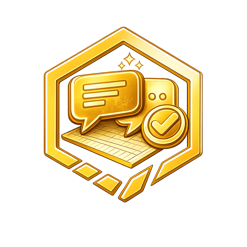 Gold check circle icon used to highlight contractor bookkeeping benefits and trust statements.