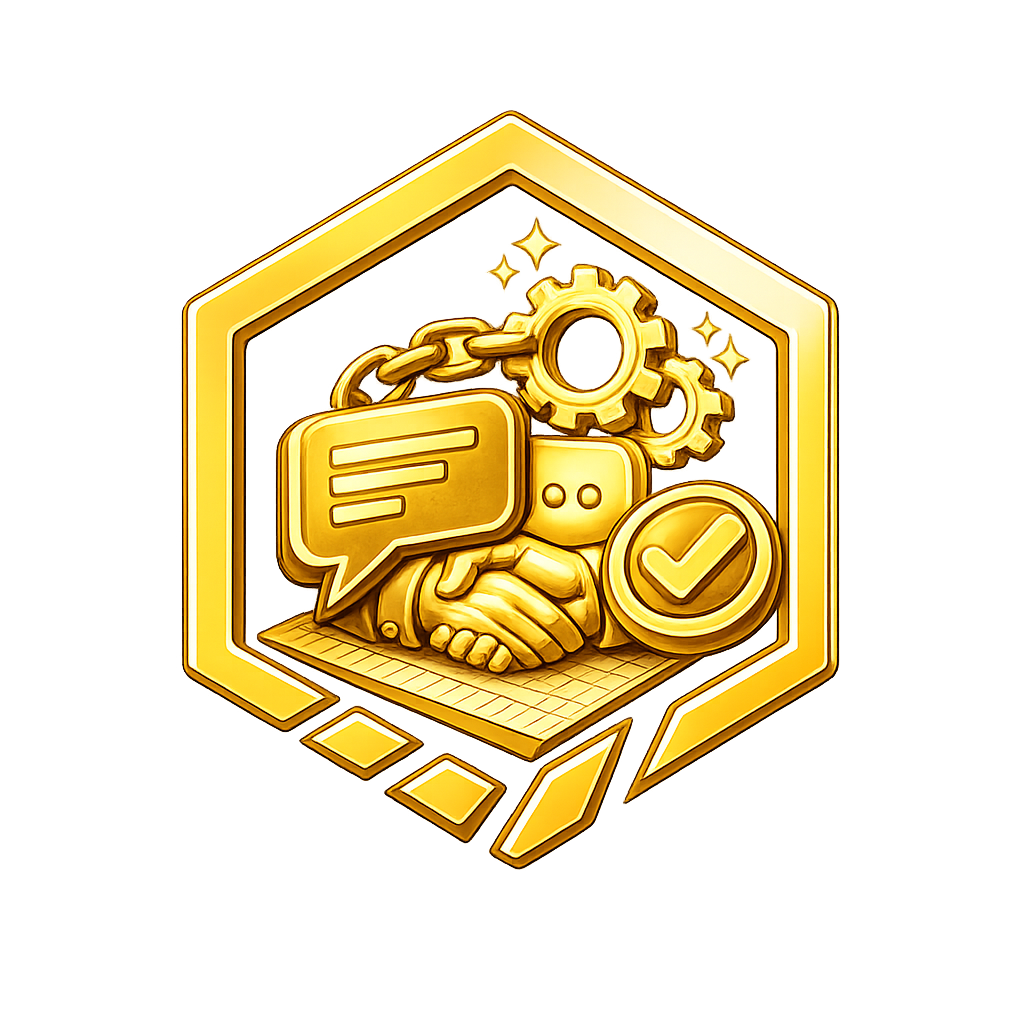 Gold check circle icon used to highlight contractor bookkeeping benefits and trust statements.